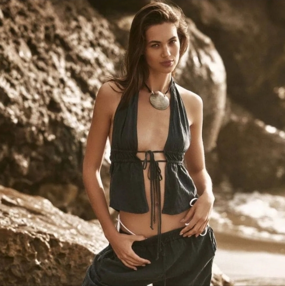 NWT | Free People Sidra Halter Tank In India Ink | Size Medium | Festival